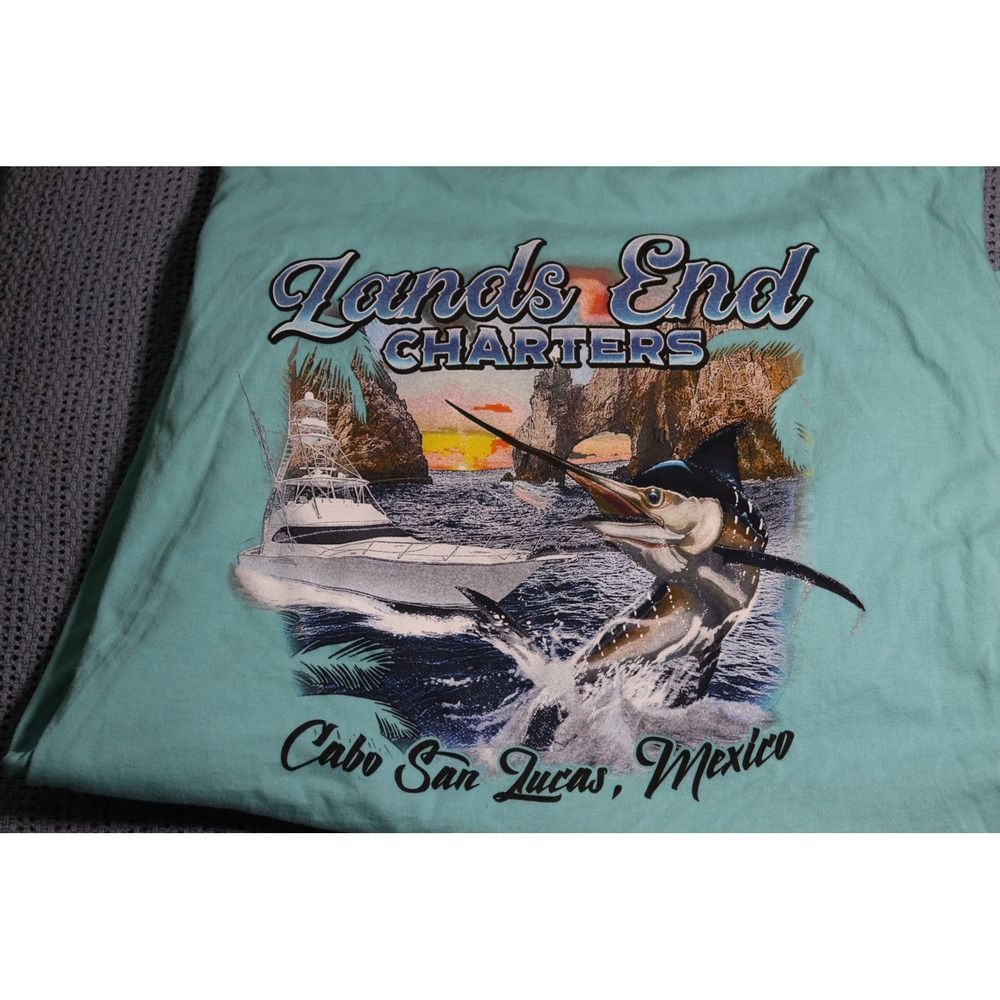 Red Tuna Shirt Club Lands End Charters Cabo San Lucas Marlin T-Shirt Mens 4XL